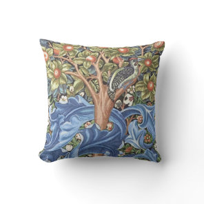 William Morris Woodpecker Tapestry Floral Vintage Throw Pillow
