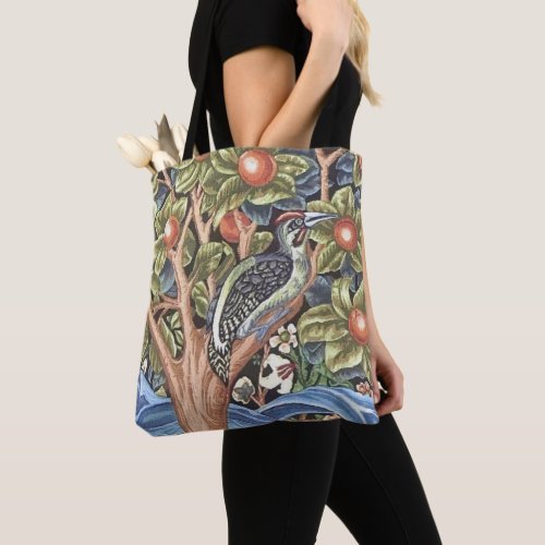 William Morris Woodpecker Tapestry Floral Vintage Tote Bag