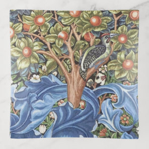 William Morris Woodpecker Tapestry Floral Vintage Trinket Tray