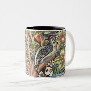 William Morris Woodpecker Tapestry Floral Vintage Two-Tone Coffee Mug
