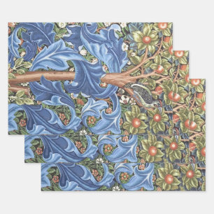 William Morris Woodpecker Tapestry Floral Vintage Wrapping Paper Sheets