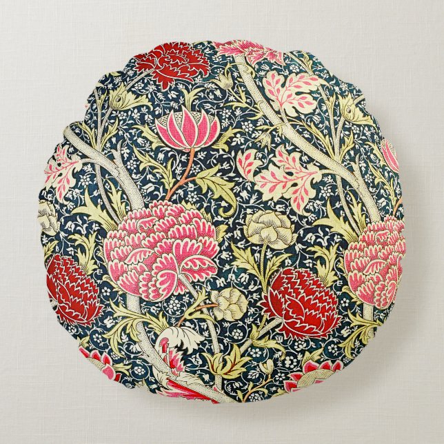 William Morris's Cray famous pattern Round Pillow (Front)