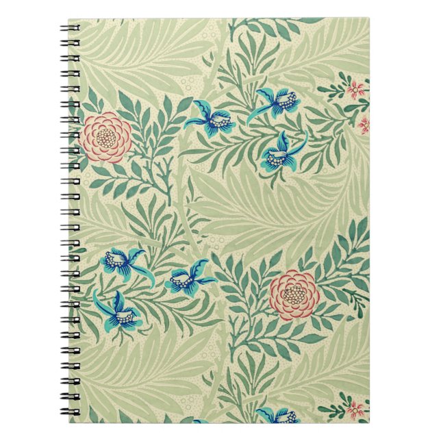 William Morris's Larkspur famous pattern  Notebook (Front)