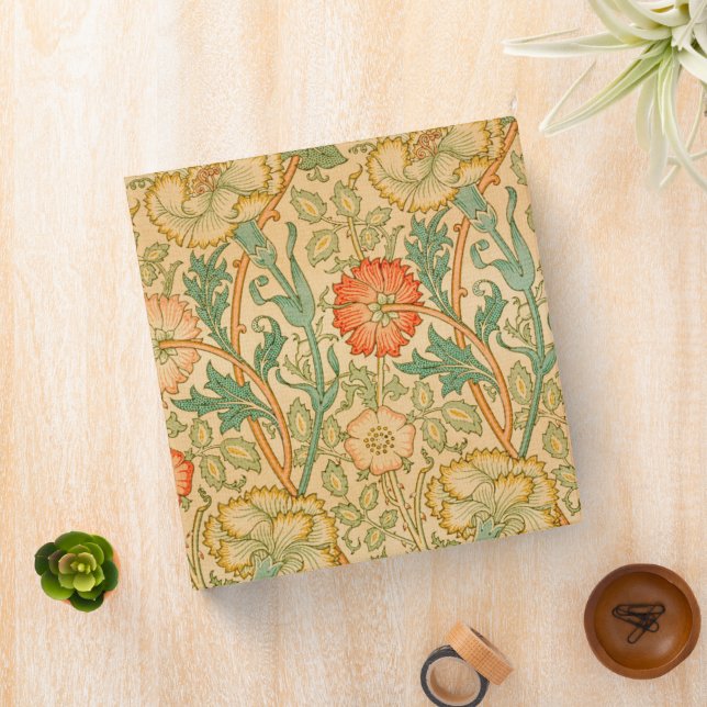 William Morris's Pink and Rose famous pattern  3 Ring Binder (In Situ)