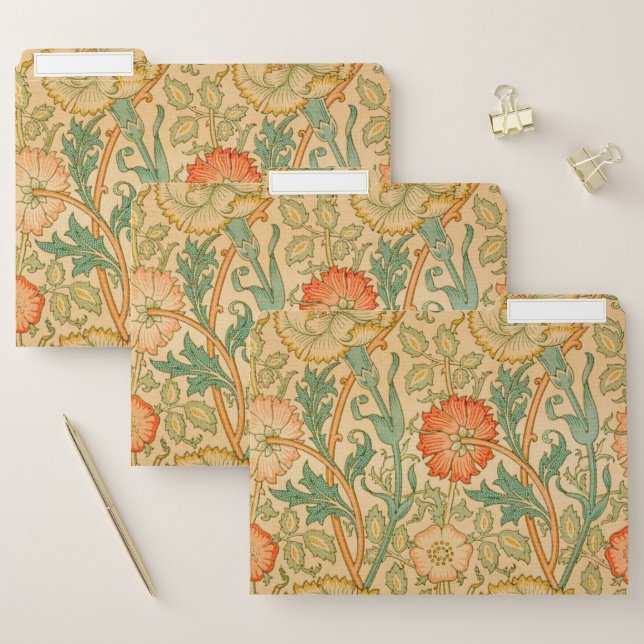 William Morris's Pink and Rose famous pattern File Folder (Set)