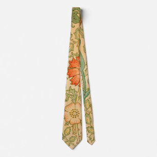 William Morris's Pink and Rose famous pattern Neck Tie