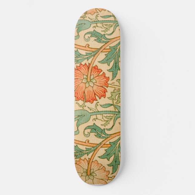 William Morris's Pink and Rose famous pattern  Skateboard (Front)