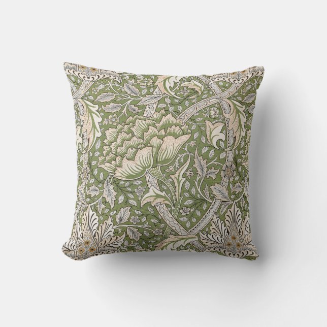 William Morris's Windrush (1917–25) Floral pattern Throw Pillow (Front)