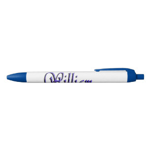 William Name In Blue Sparkle, Pen