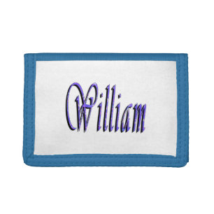 William Name In Blue Sparkle, Trifold Wallet