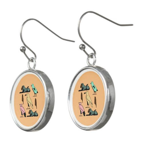 William Name in Hieroglyphs symbols of ancient Egy Earrings