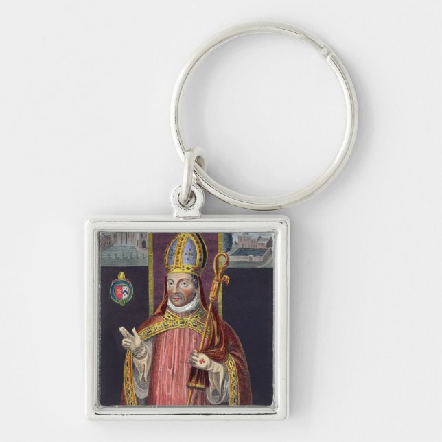 William of Wykeham (1325-1404) (colour litho) Keychain (Front)