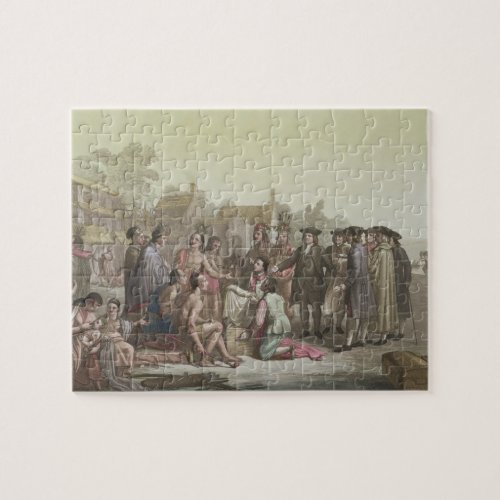 William Penn negotiating the treaty leading to the Jigsaw Puzzle