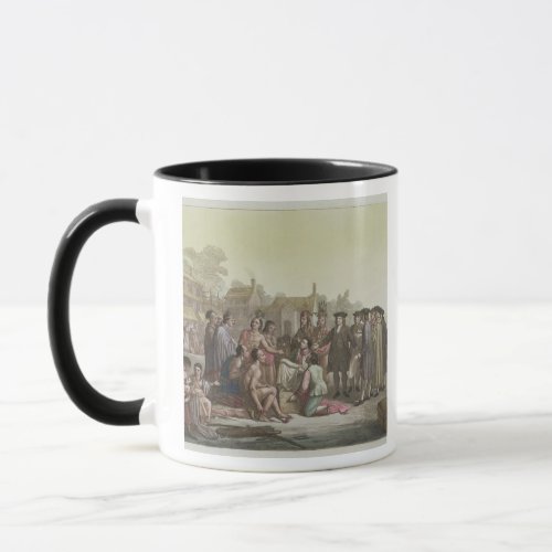 William Penn negotiating the treaty leading to the Mug
