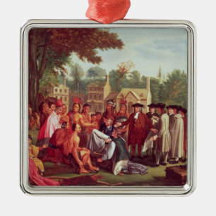 William Penn's Treaty with the Indians in 1683 Metal Ornament