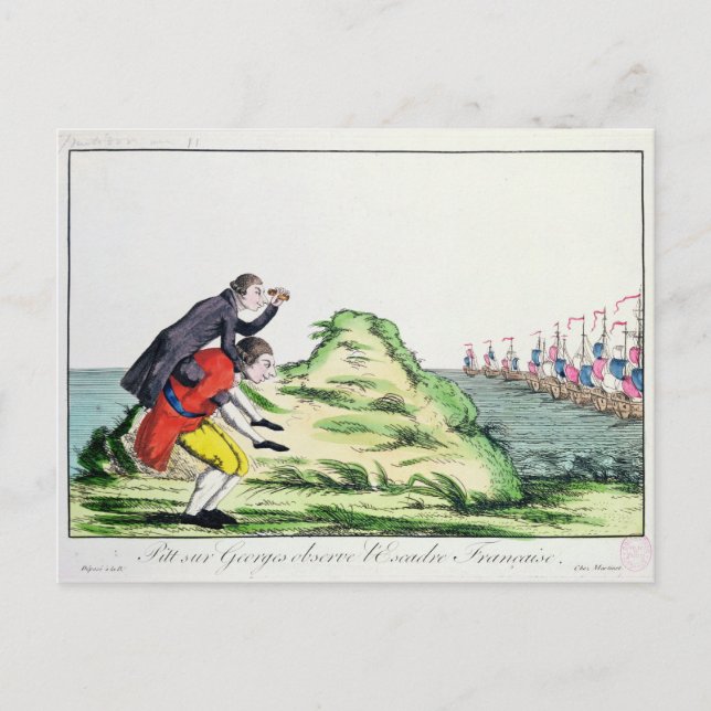 William Pitt Observing the French Squadron Postcard (Front)
