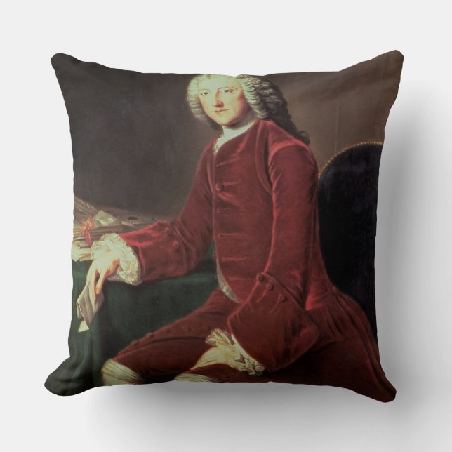 William Pitt the 'Elder', later 1st Earl of Chatha Throw Pillow (Front)