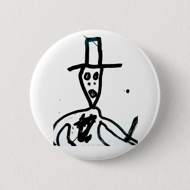 william s. burroughs "man in hat" button (Front)