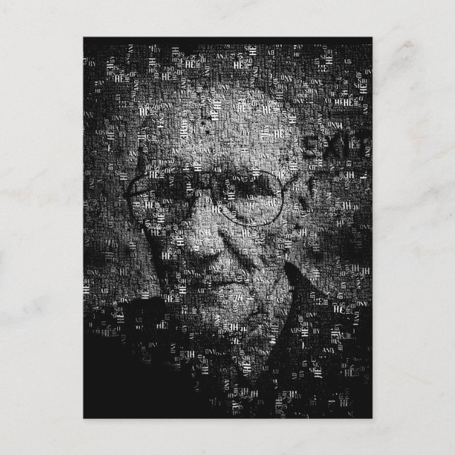 William S. Burroughs Typographical Portrait  Postcard (Front)