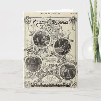 William S Hart Christmas 1914 silent film ad Holiday Card