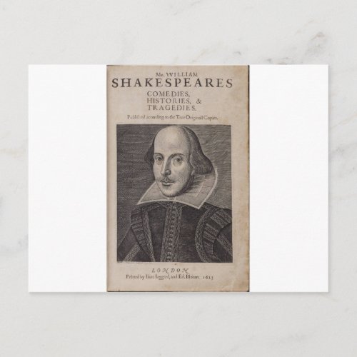 William Shakespeare 1623 Postcard