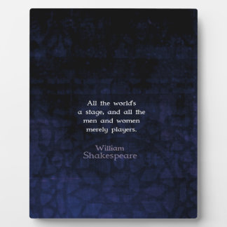 William Shakespeare All The World's A Stage Quote Plaque
