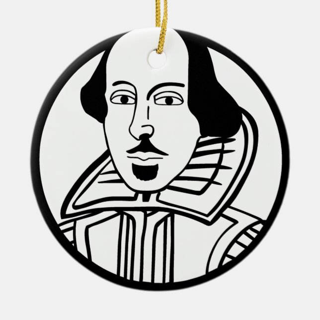 William Shakespeare Ceramic Ornament (Front)
