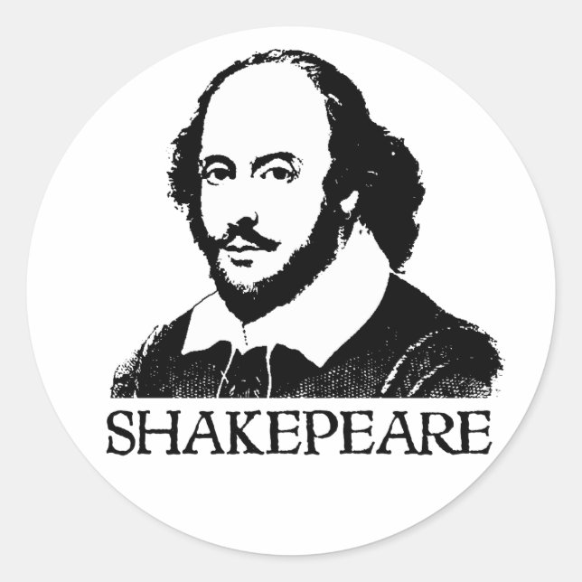 William Shakespeare Classic Round Sticker (Front)