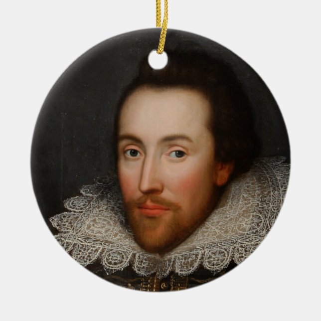 William Shakespeare Cobbe Portrait  circa 1610 Ceramic Ornament (Front)