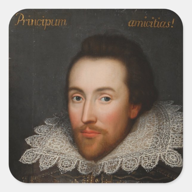 William Shakespeare Cobbe Portrait  circa 1610 Square Sticker (Front)