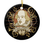 William Shakespeare Crest (Gold) Ceramic Ornament