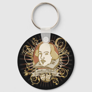William Shakespeare Crest (Gold) Keychain