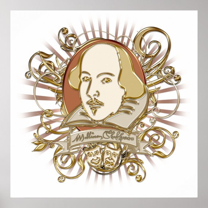 William Shakespeare Crest (Gold) Print