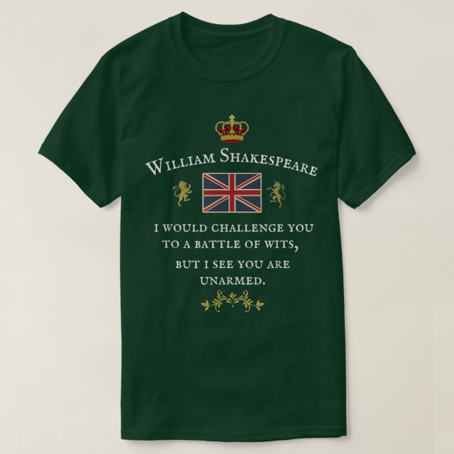 WILLIAM SHAKESPEARE , ENGLISH SCHOOL TEACHER, BRIT T-Shirt (Design Front)