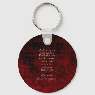 William Shakespeare Famous Love Quote Keychain