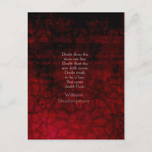 William Shakespeare Famous Love Quote Postcard