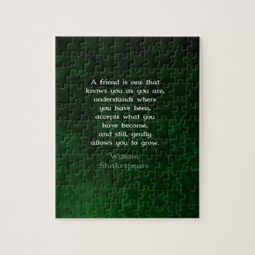 William Shakespeare Friendship Inspirational Quote Jigsaw Puzzle