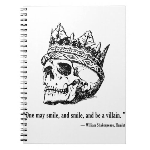 William Shakespeare Hamlet English Drama Villain T Notebook