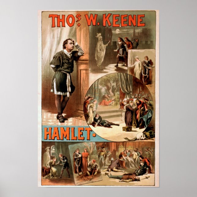 William Shakespeare "Hamlet" Theater Poster (Front)