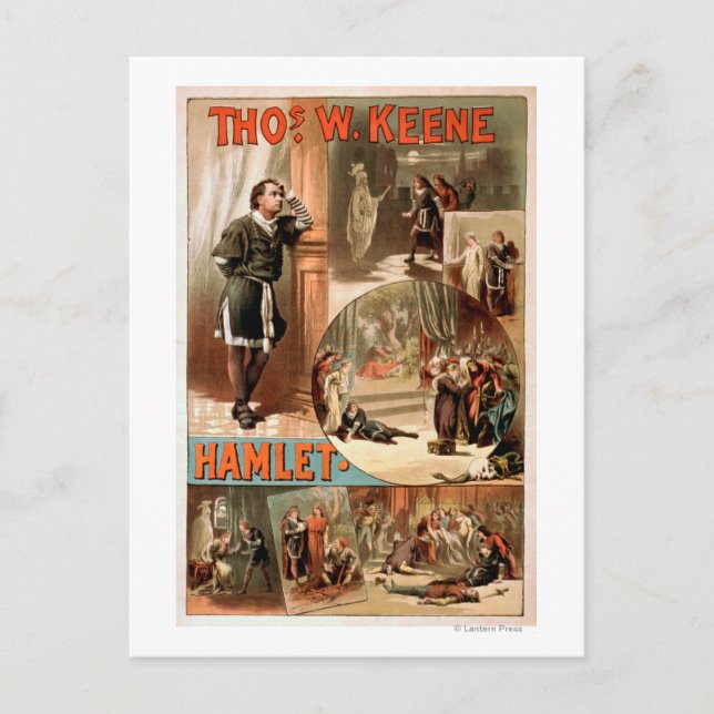 William Shakespeare "Hamlet" Theatre Poster Postcard (Front)