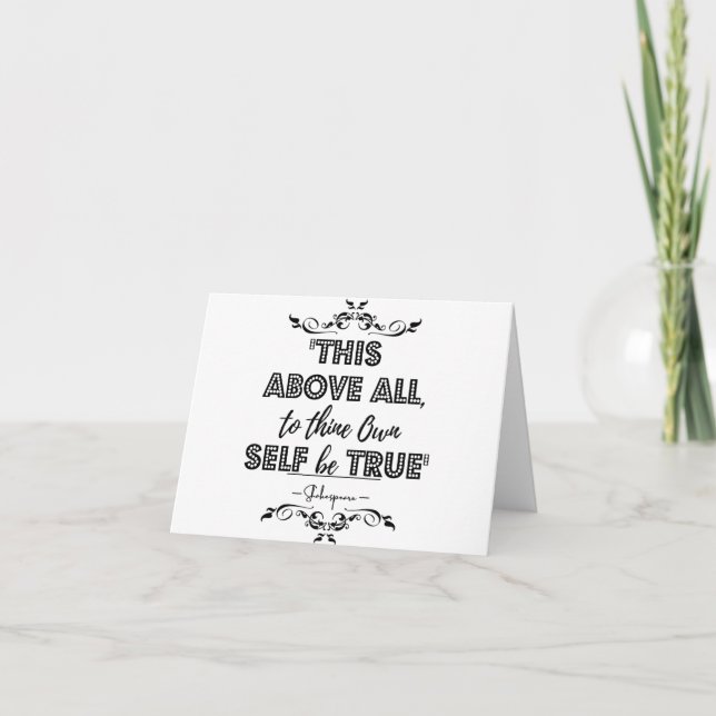 William Shakespeare Historical Quote Letterpress Thank You Card (Front)