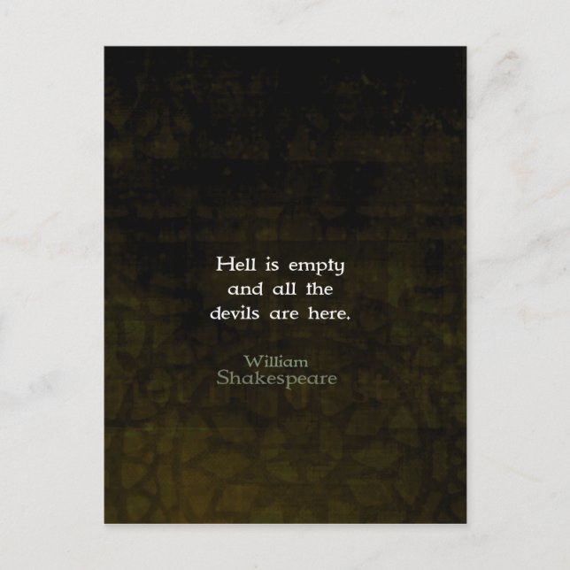 William Shakespeare Humorous Witty Quotation Postcard (Front)