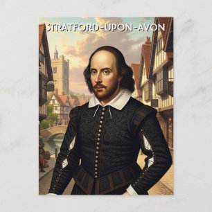 William Shakespeare in Stratford-Upon-Avon England Postcard