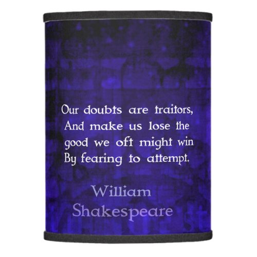 William Shakespeare Inspirational Courage Quote Lamp Shade