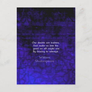 William Shakespeare Inspirational Courage Quote Postcard