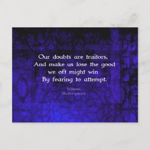 William Shakespeare Inspirational Courage Quote Postcard