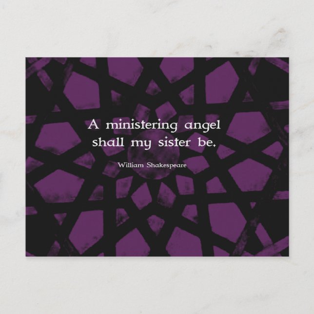 William Shakespeare Inspirational Sister Quote Postcard (Front)