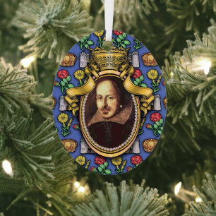 William Shakespeare Metal Ornament
