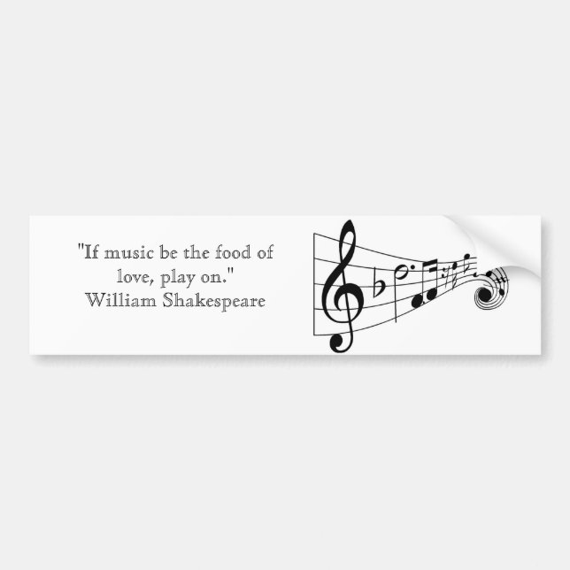 William Shakespeare music quote bumper sticker (Front)