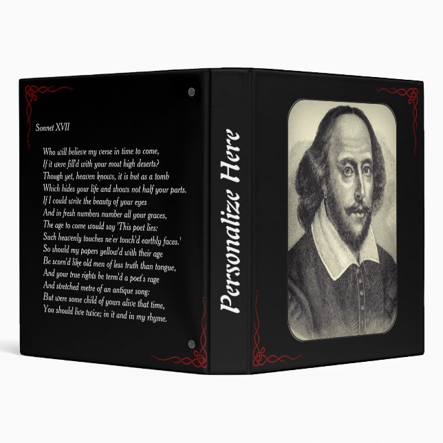 William Shakespeare Portrait and Sonnet 17 Binder (Background)